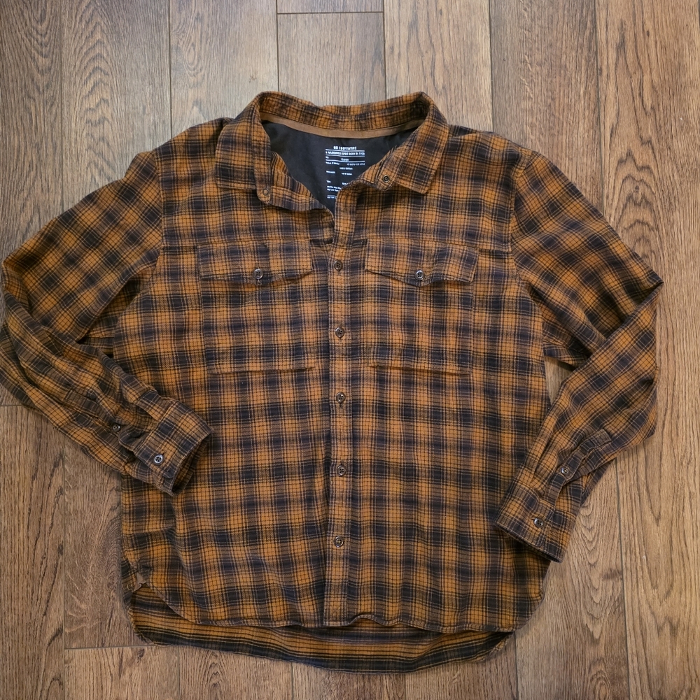 REI Men's Flannel - Rust and Black Plaid